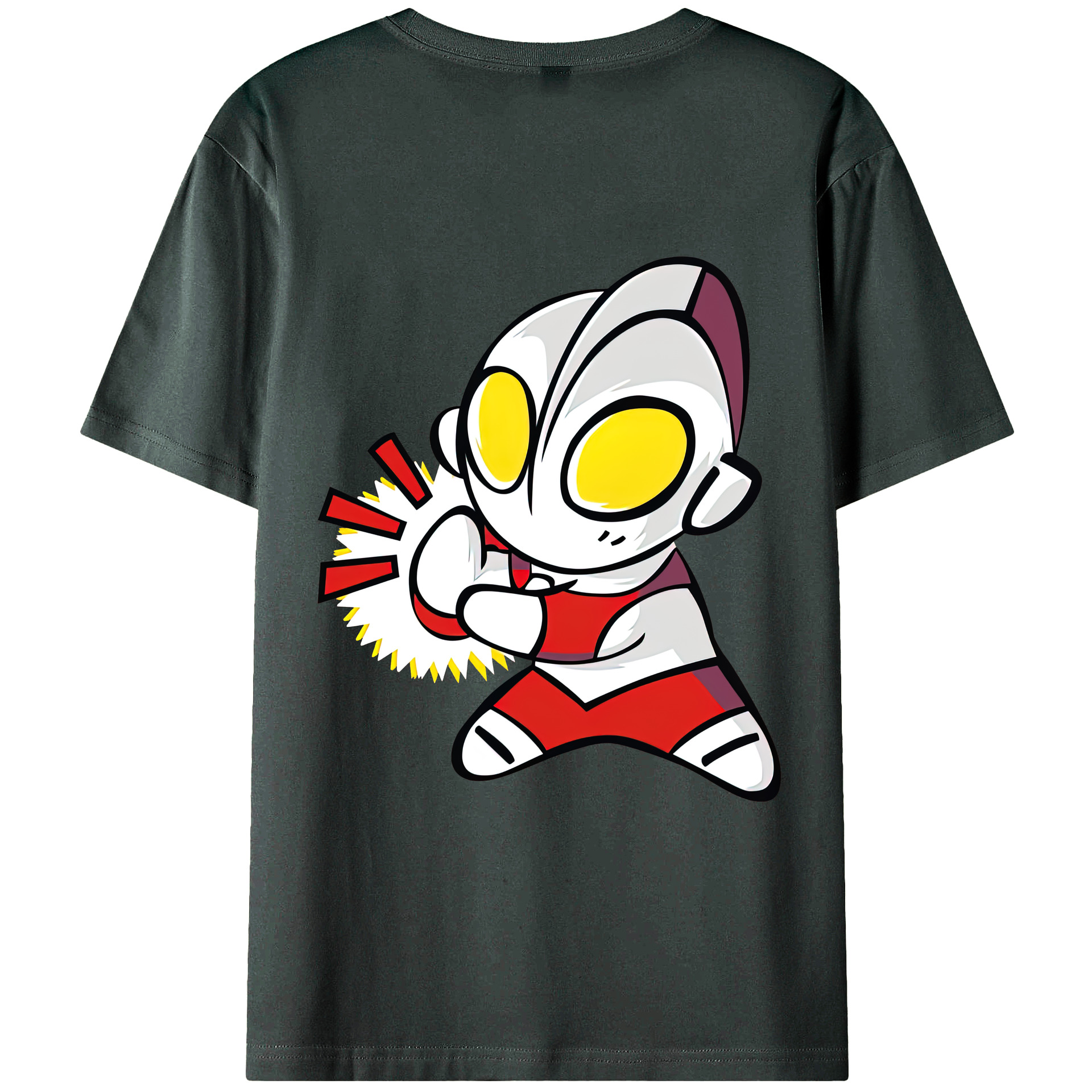 （画像用） ウルトラマン Ultraman 綿100％ メンズ半袖Tシャツ（バックプリント） 通気性